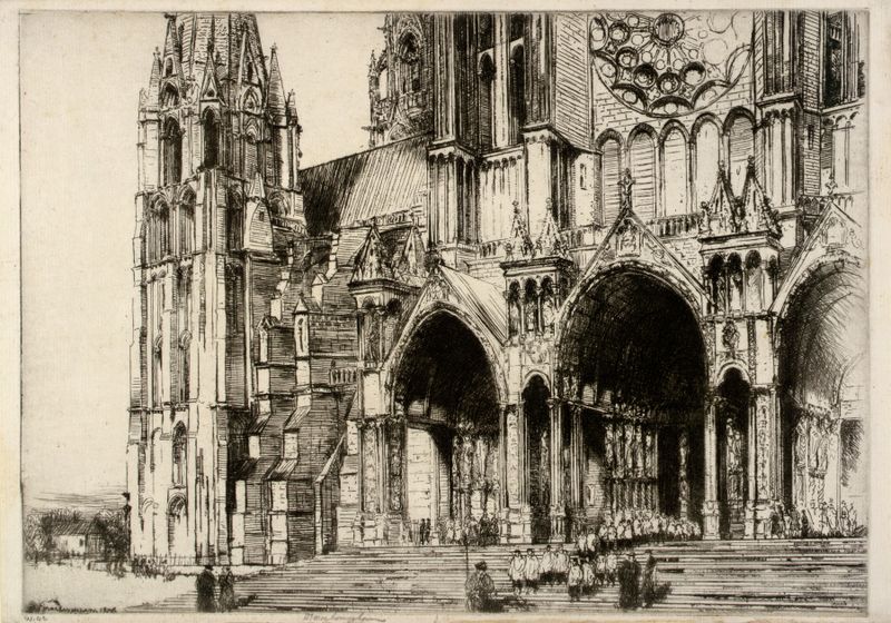 Arco com intrincados detalhes em óleo sobre tela de Donald Shaw MacLaughlan
