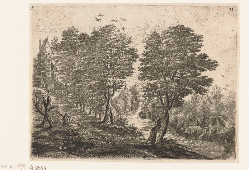 Etching by Philips Augustijn Immenraet depicting a farmer in a field.