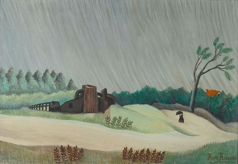 Landscape with rain and foliage, oil on canvas by Henri Rousseau