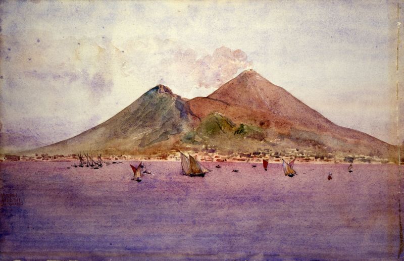 Mt. Vesuvius from the Bay of Naples, oil on canvas by Cass Gilbert
