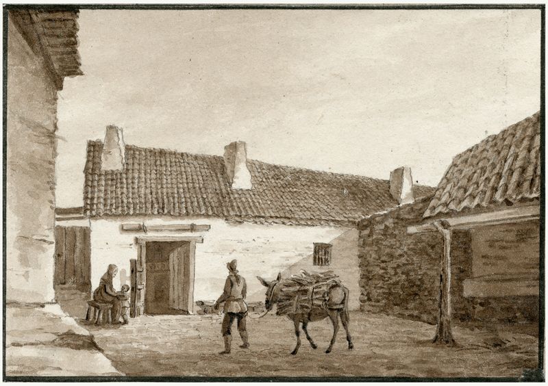 Paisagem com uma casa de campo perto de Madrid de Otto Howen, meio desconhecido.