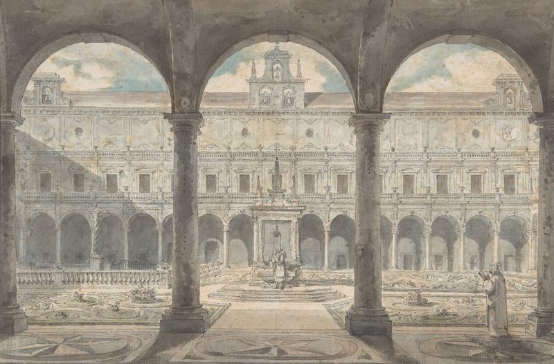 Claustro da Certosa di San Martino arquitetura de Louis Jean Desprez