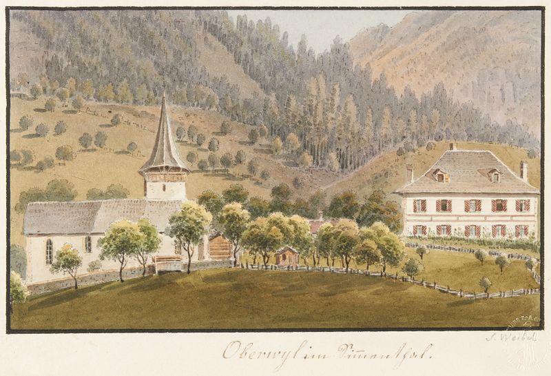 Landscape of Oberwyl im Simmental by Jakob Samuel Weibel, unknown medium