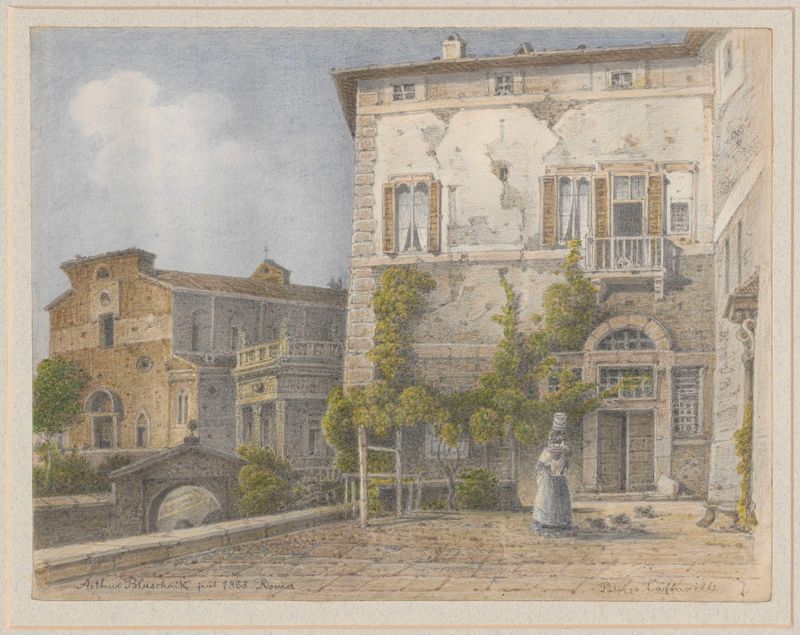 Palazzo Caffarelli-Clementino en Roma, pintura al óleo de Arthur Blaschnik