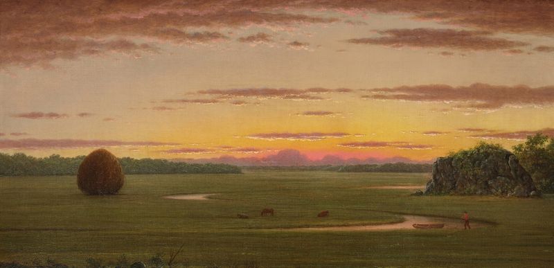 Single Haystack in a Flat Marsh de Martin Johnson Heade, óleo sobre lienzo
