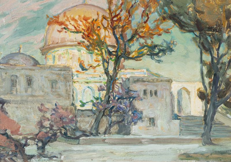 Paisagem de Jerusalém por Anna Boberg, óleo sobre tela