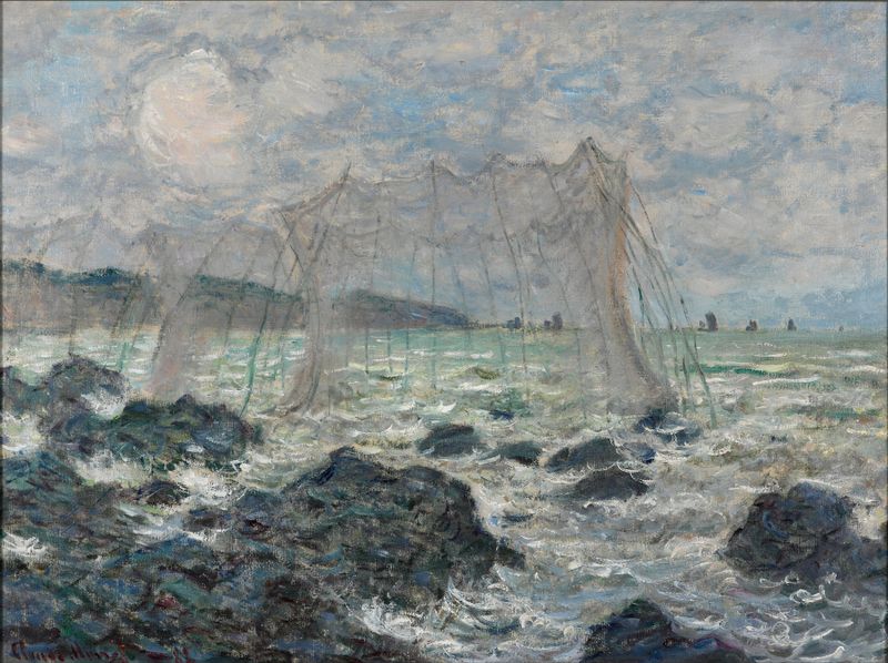 Fishing nets at Pourville, óleo de Claude Monet