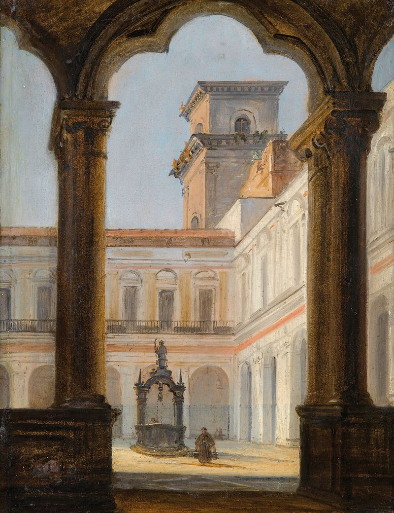 Renaissance architecture featuring cloister arches by Italian School