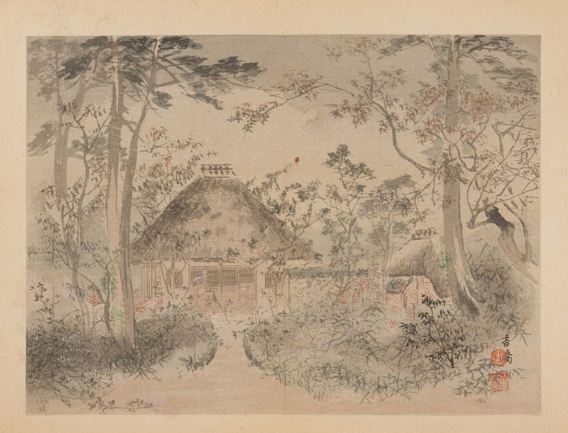 Obra Ukiyo-e de un artista desconocido, Yōfu gajō, Pl.14, con colores vibrantes y temas de memoria.