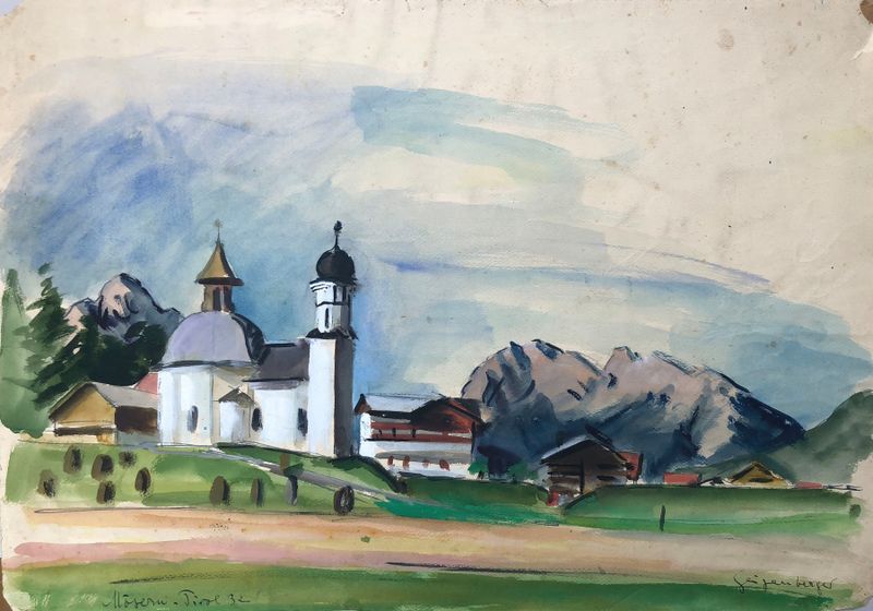 Die Seekirche Hl. Kreuz em Mösern de Otto Geigenberger, modernismo, arquitetura