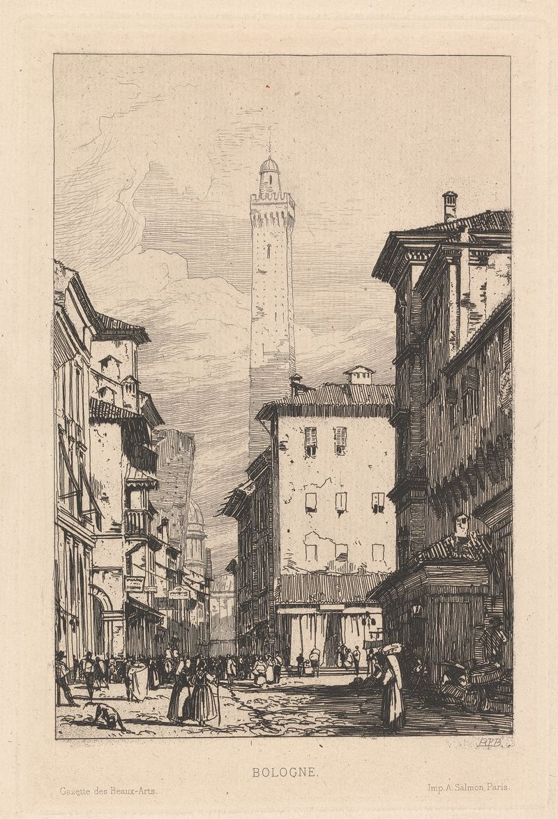 Bologna landscape by Richard Parkes Bonington, oil painting