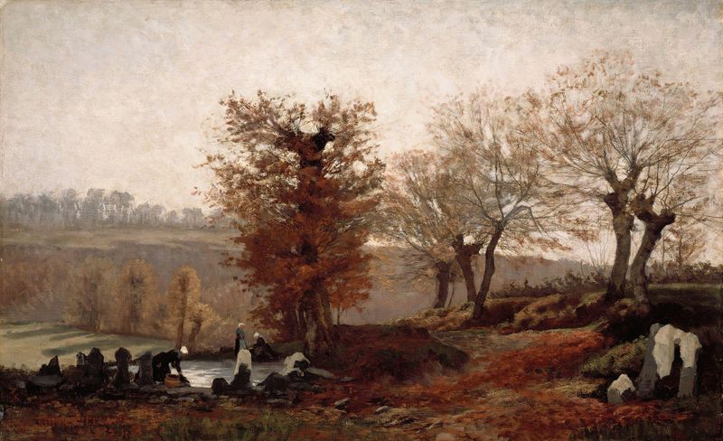 Landscape by Kitty Kielland, oil painting featuring light and soft hues.