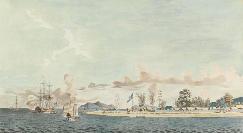 Paisaje de Prince of Wales Island por Ensign Caldwell, medio desconocido