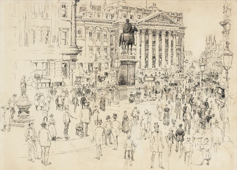 The Mansion House, Home of the Lord Mayor de Joseph Pennell, meio vitoriano