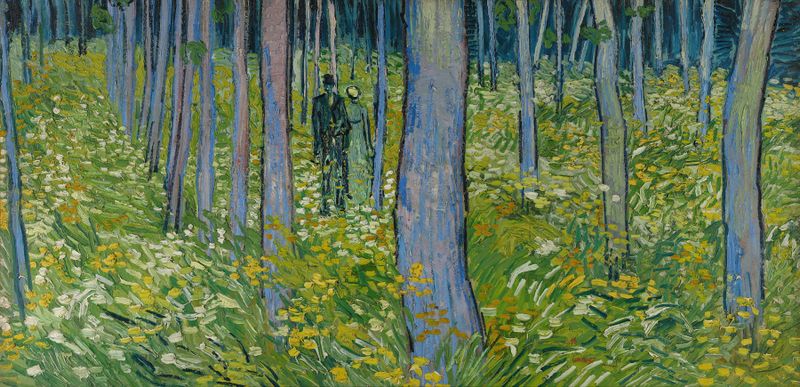 Undergrowth with two Figures, óleo sobre lienzo de Vincent van Gogh