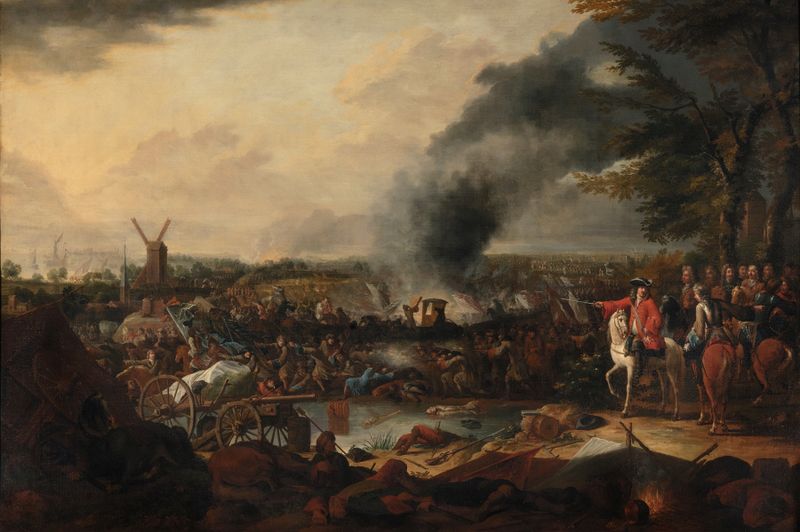 Battle of Ekeren by Jasper Broers, oil on canvas depicting soldiers in chaos
