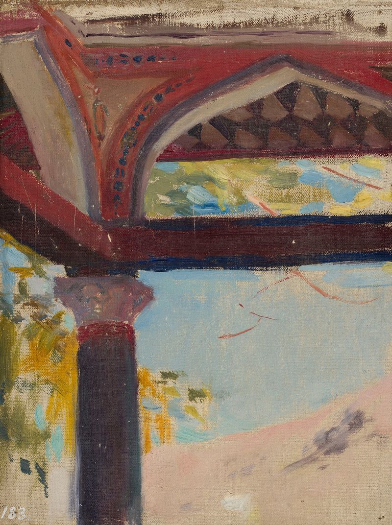 Paisaje de la casa de verano de Potocka en Bakhchisaray de Jan Ciągliński, pintura al óleo