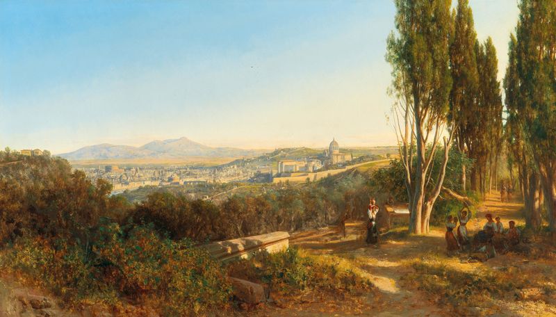 View Of Rome From Villa Madama, oil on canvas by András Markó