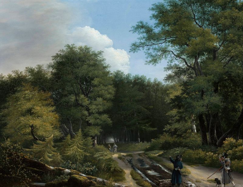 Forest landscape with a winding path, oil painting by Kazimierz Żwan