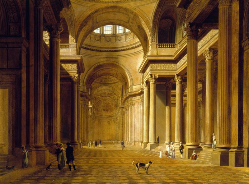 Cena interior do Panteão, pintura a óleo de Louis-Léopold Boilly