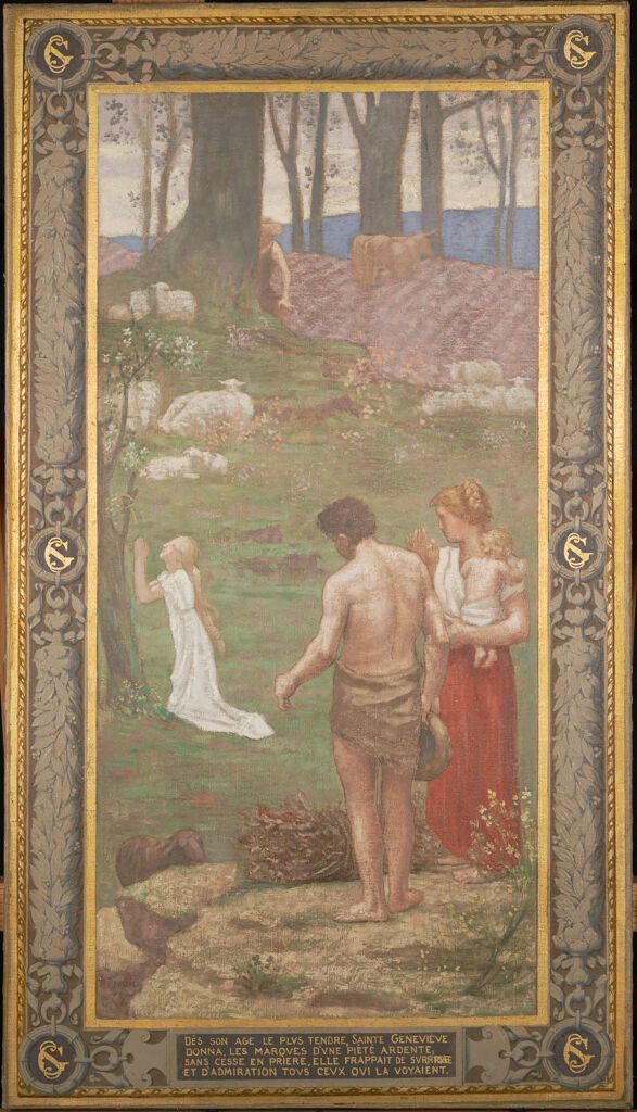 Saint Genevieve as a Child at Prayer, óleo sobre tela de Pierre Henri Puvis de Chavannes