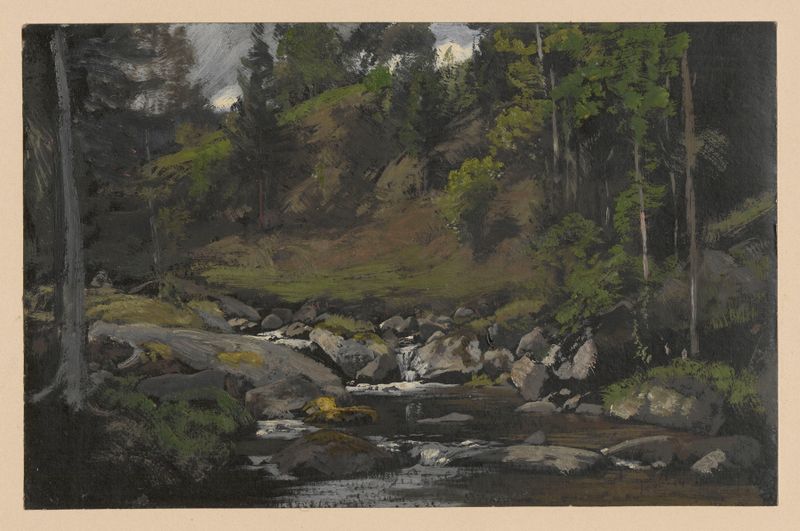 Rocks in Szczawnik de Adolf Dressler, retratando uma paisagem acidentada em um meio desconhecido.