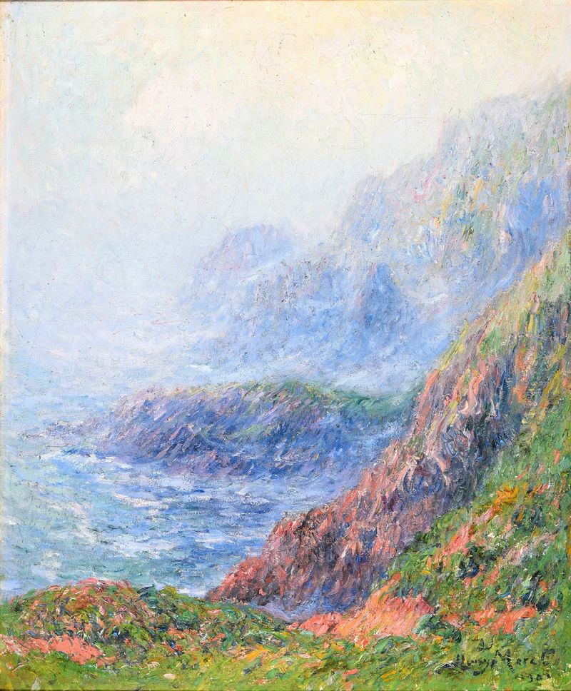 Marine landscape with fog by Henry Moret, oil painting, 1901