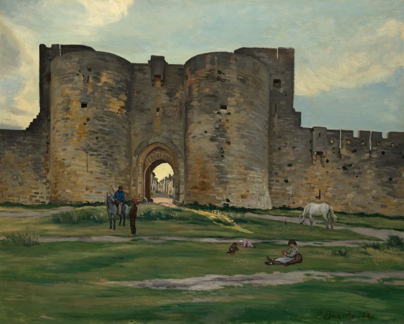 Porte de la Reine at Aigues-Mortes, oil on canvas by Frédéric Bazille
