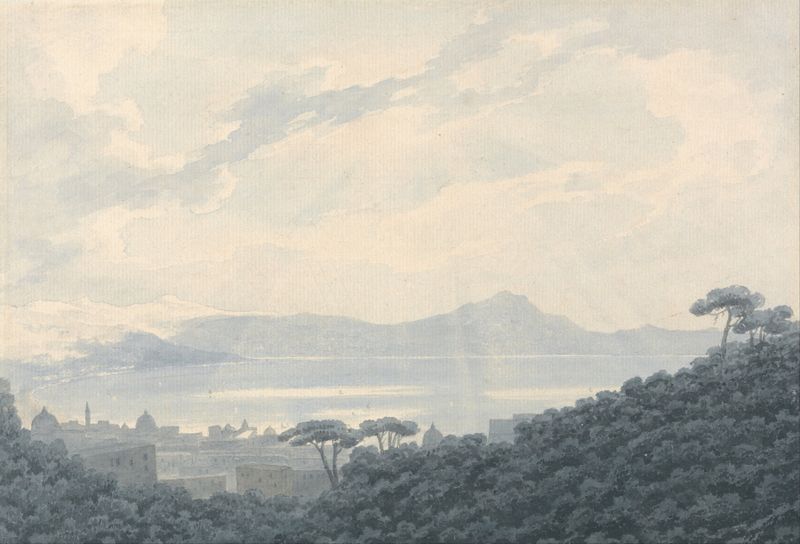 Landscape of the Bay of Naples, oil painting by John Robert Cozens