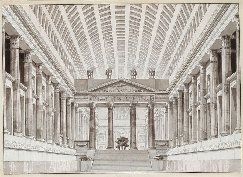 Korinthischer Festsaal mit großem kassettiertem Rundbogengewölbe by Giorgio Fuentes, medium unknown