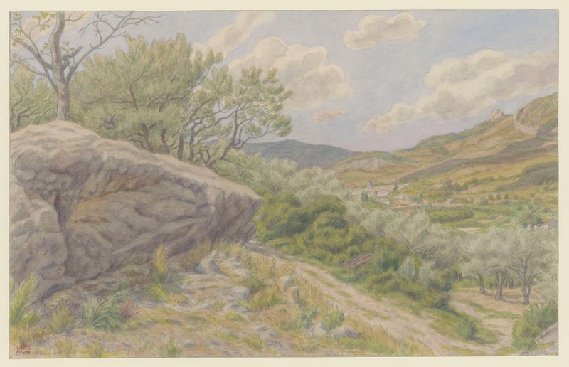 Paisagem de suaves colinas e cores suaves de Henri Rivière, pintura a óleo