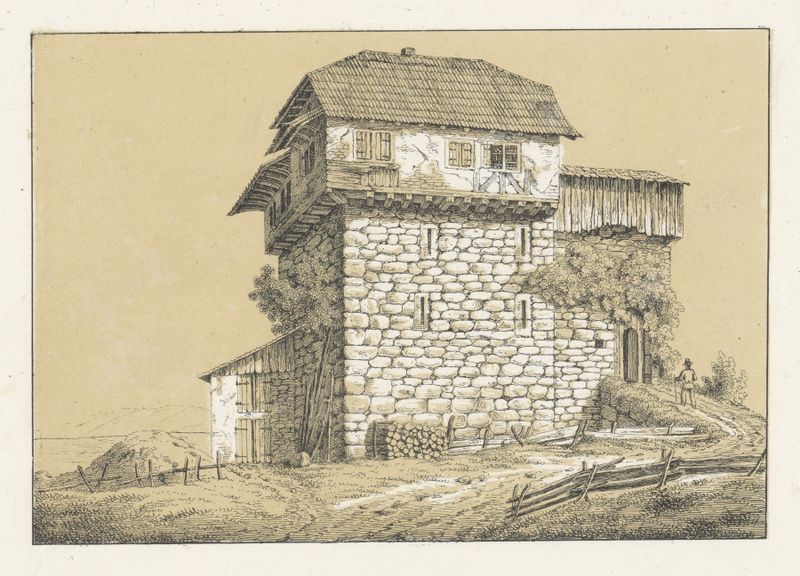 Paisaje de Johann Friedrich Wagner, 1840-1844, que representa aguas y cielo serenos.