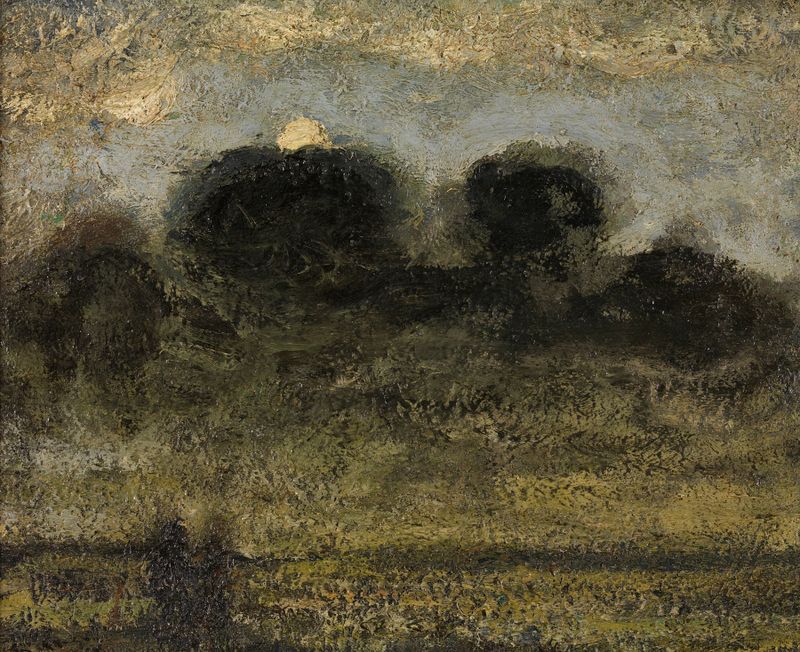 Landscape in earth tones depicting desolation by Jakob Smits, realism
