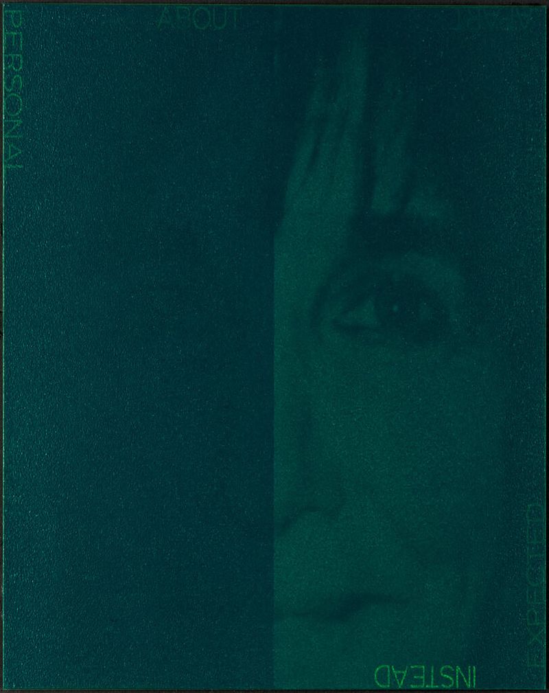 Contemporary photograph by Robert Barry featuring a female figure in green.
