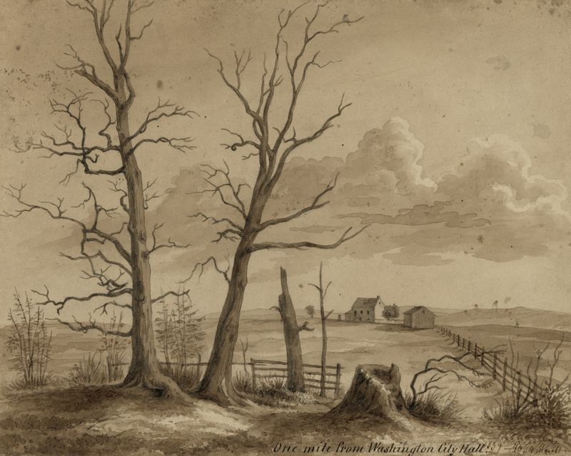 Figurative scene depicting figures in distress by Augustus Köllner, 1839
