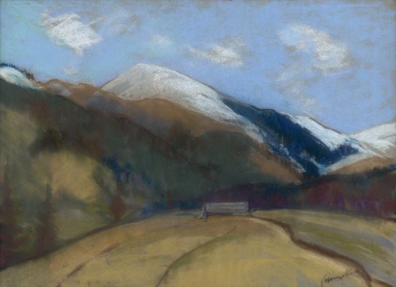 Paisagem representando montanhas de Karol Polónyi, Expressionismo