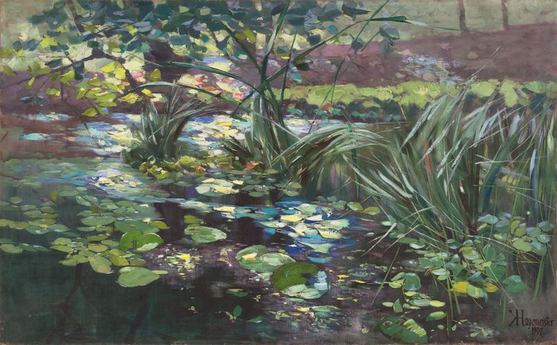 Paisagem impressionista com lírios d'água de Karl Hagemeister