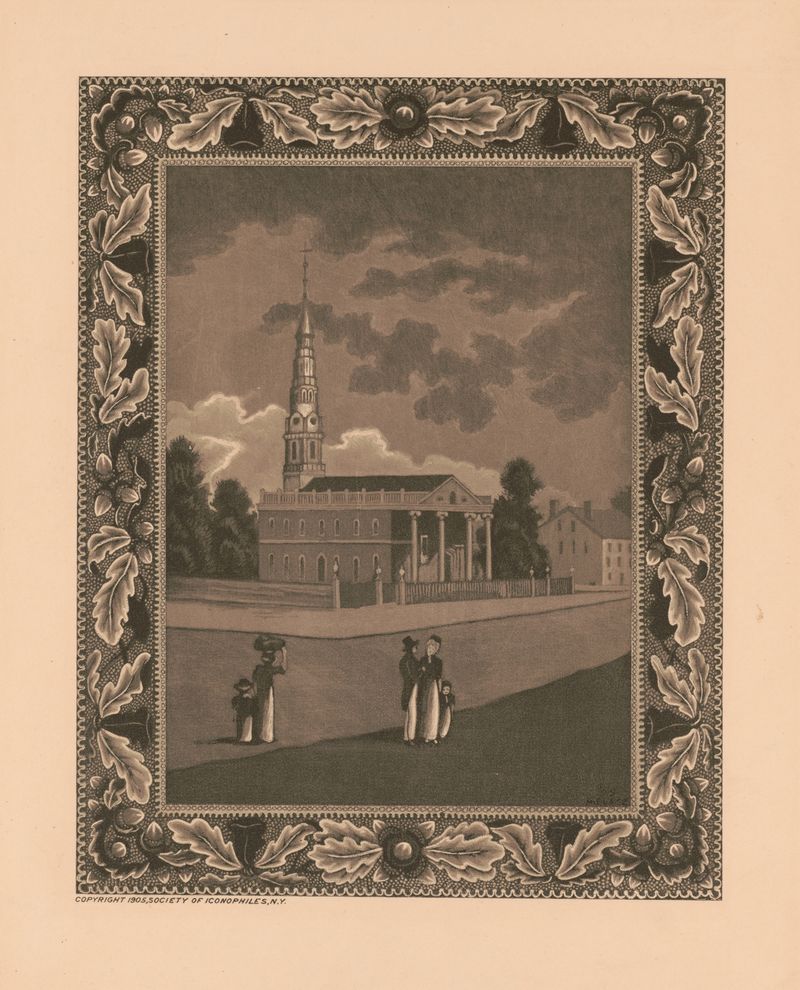 St. Paul’s Chapel and the Rutherford House gravura de Charles Frederick William Mielatz