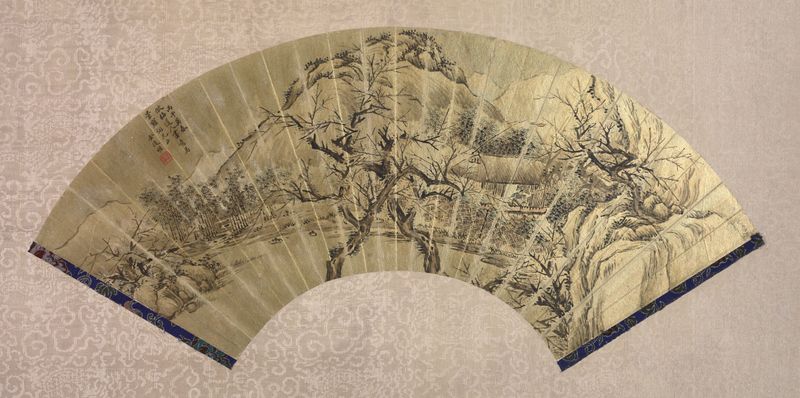 Paisaje al Estilo de Wu Zhen de Jin Junming, medio oro