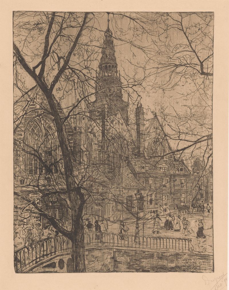 Interior de Oude Kerk en Ámsterdam, pintura al óleo de Pieter Dupont