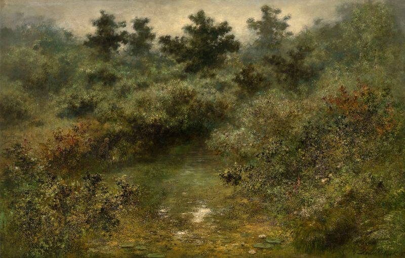 Brook with reflections, oil painting by Xavier de Cock