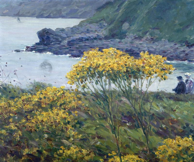 Pintura a óleo de natureza morta de Louis Welden Hawkins com um orbe amarelo e pinceladas vibrantes.