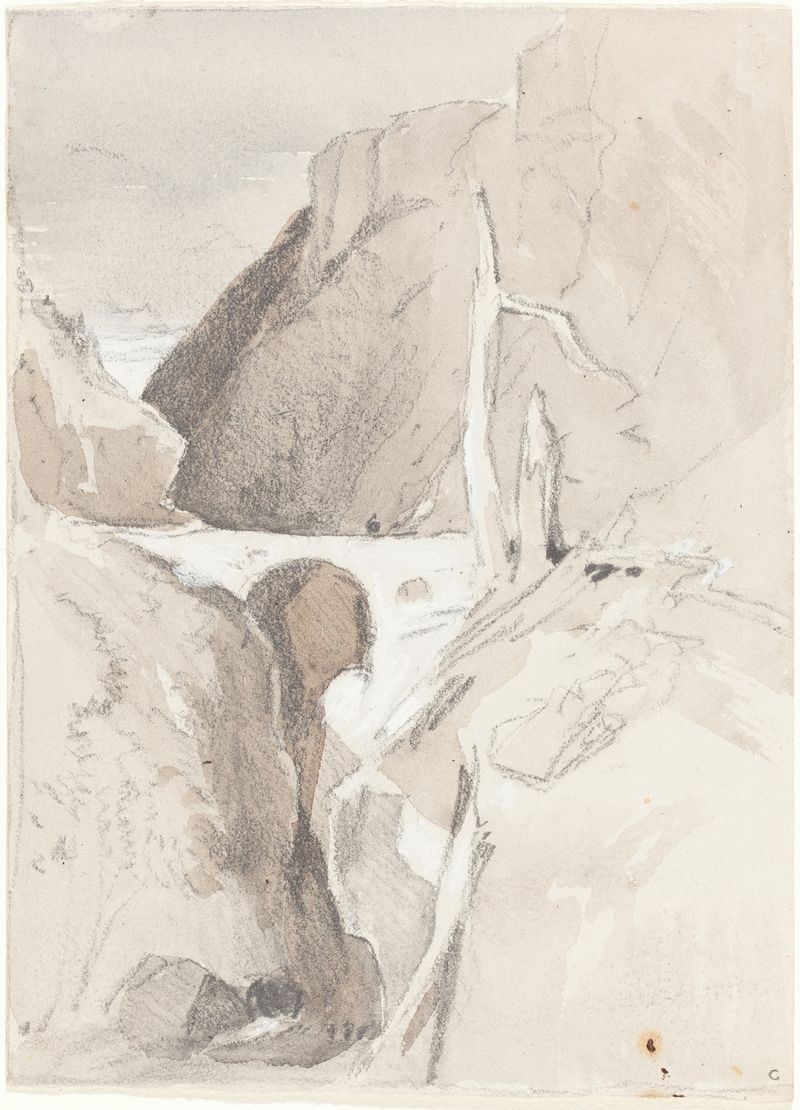 Gorge with Tree Stumps, acuarela sobre papel de John Sell Cotman
