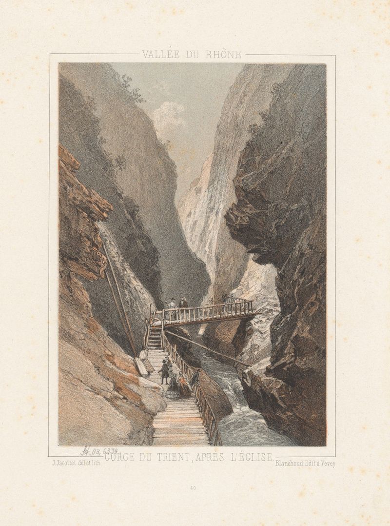 Paisaje del Gorge du Trient óleo de Jean Jacottet