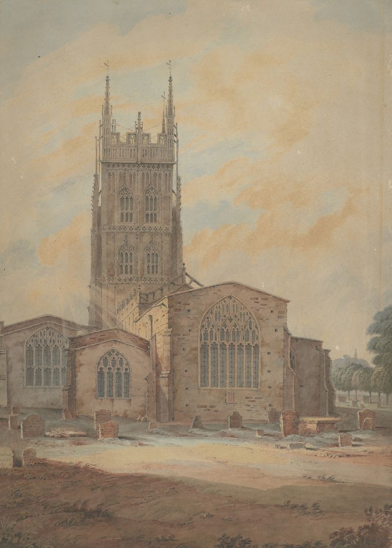 St. Mary’s, Taunton, Somerset by Frederick Calvert, oil painting