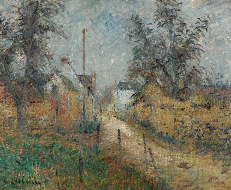 Pintura al óleo de paisaje de Gustave Loiseau que muestra colinas y luz.