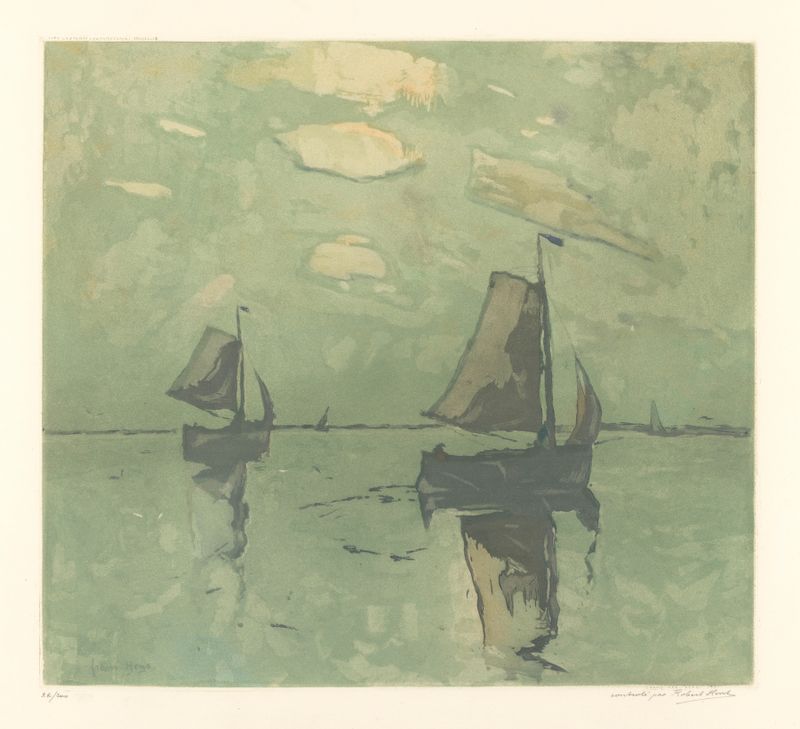 Marine de Armand Apol, óleo que representa olas turbulentas y nubes oscuras.