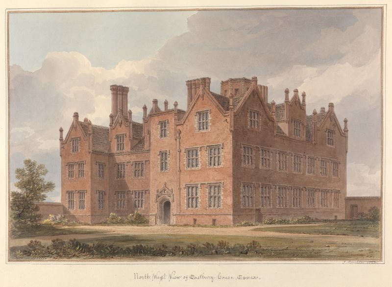 North West View of Eastbury House, Essex de John Buckler, óleo