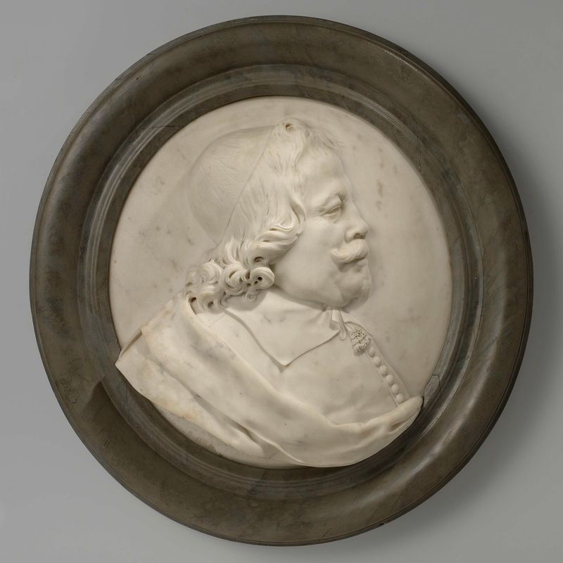 Marble portrait medallion of Cornelis de Graeff by Artus Quellinus