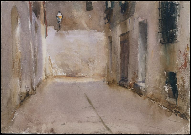 Venice oil painting by John Singer Sargent featuring shimmering canals and golden light